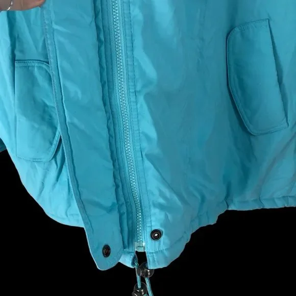 NWT Women’s Plus SZ 2X Light Blue Puffer Coat with Fur Trimmed Hood, Super Soft - Picture 7 of 12